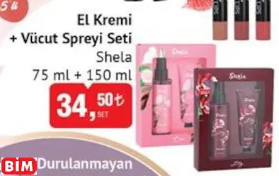 SHELA EL KREMİ + VÜCUT SPREYİ SETİ SHELA EL KREMİ + VÜCUT SPREYİ SETİ